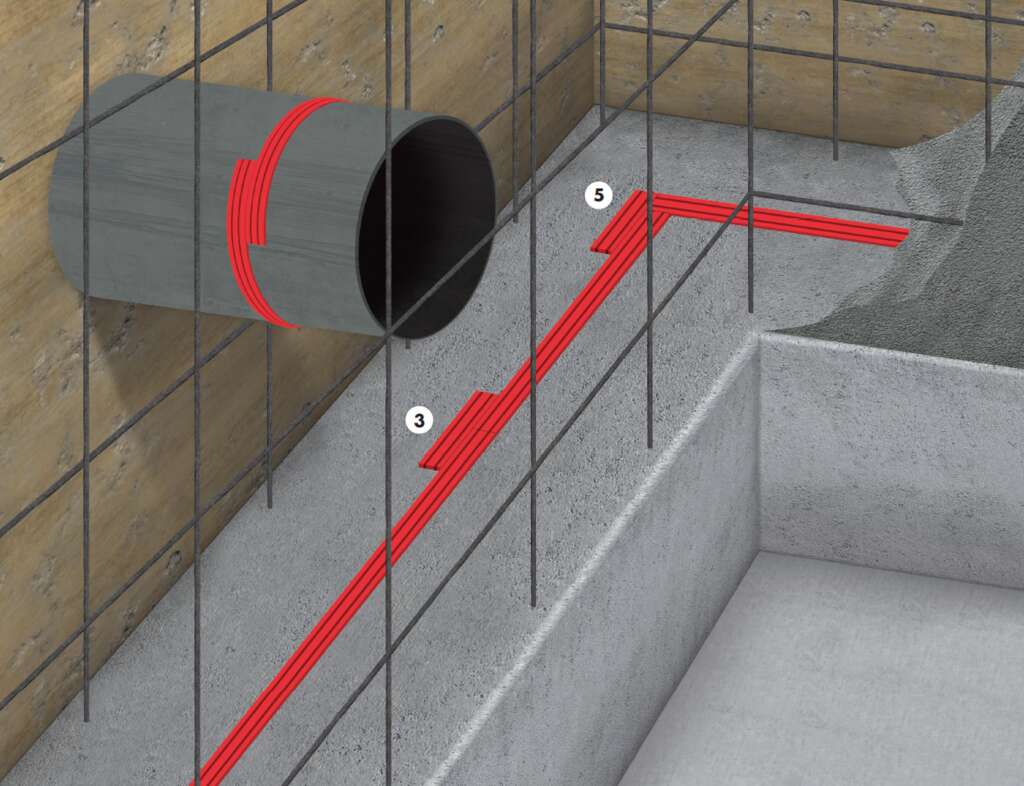 Waterproofing construction joints with elastomeric swellable water bars